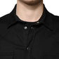 Dolce & Gabbana Black Cotton Collared Button Down Shirt