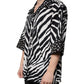 Dolce & Gabbana Black White Zebra Button Down Oversize Shirt