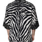 Dolce & Gabbana Black White Zebra Button Down Oversize Shirt