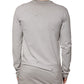 Dolce & Gabbana Gray Printed Cotton Crewneck Pullover Sweater
