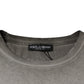 Dolce & Gabbana Gray Printed Cotton Crewneck Pullover Sweater