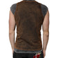 Dolce & Gabbana Brown Cotton Crew Neck Sleeveless T-shirt