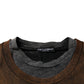 Dolce & Gabbana Brown Cotton Crew Neck Sleeveless T-shirt
