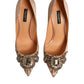 Dolce & Gabbana Beige Satin Crystal High Heels Pumps Shoes