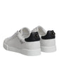 Dolce & Gabbana White Black Portofino Low Top Sneakers Shoes