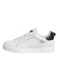 Dolce & Gabbana White Black Portofino Low Top Sneakers Shoes