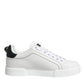 Dolce & Gabbana White Black Portofino Low Top Sneakers Shoes