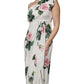 Dolce & Gabbana White Floral Silk One Shoulder Midi Dress