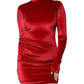 Dolce & Gabbana Red Velvet Long Sleeves Bodycon Mini Dress