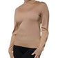 Dolce & Gabbana Brown Turtleneck Long Sleeve Pullover Sweater
