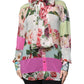 Dolce & Gabbana Multicolor Floral Patchwork Ascot Collar Top