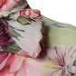 Dolce & Gabbana Multicolor Floral Patchwork Ascot Collar Top
