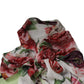 Dolce & Gabbana Multicolor Floral Patchwork Ascot Collar Top