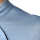 Dolce & Gabbana Blue Silk Knit Pullover Ascot Collar Top