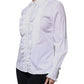 Dolce & Gabbana White Cotton Long Sleeves Ruffle Collar Top
