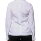 Dolce & Gabbana White Cotton Long Sleeves Ruffle Collar Top