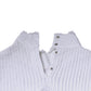 Dolce & Gabbana White Cotton Lace Trim Turtleneck Blouse Top
