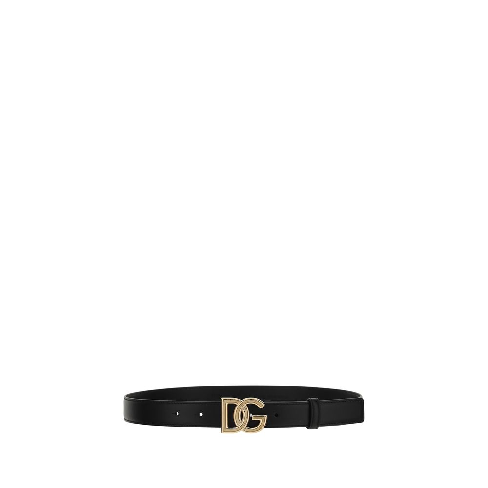 Dolce & Gabbana Black Calf Leather Bos Taurus Regular Belt