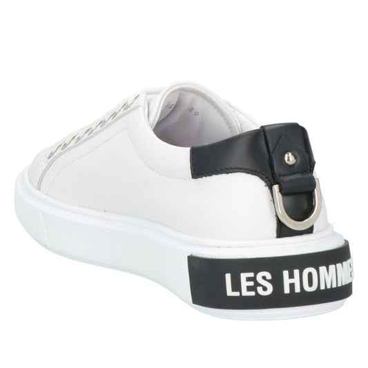 Les Hommes White Calfskin Men Sneaker