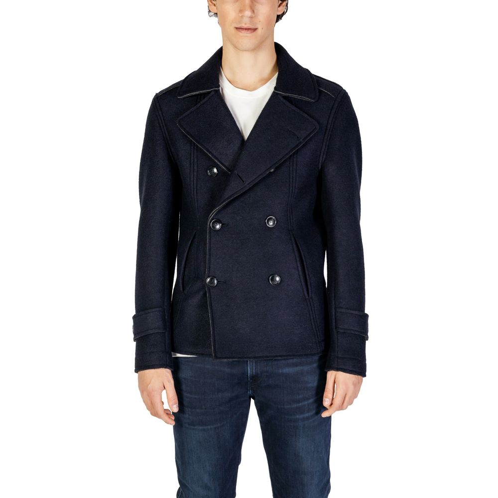 Hydra Clothing Blue Viscose Jackets & Coat Mens Jacket