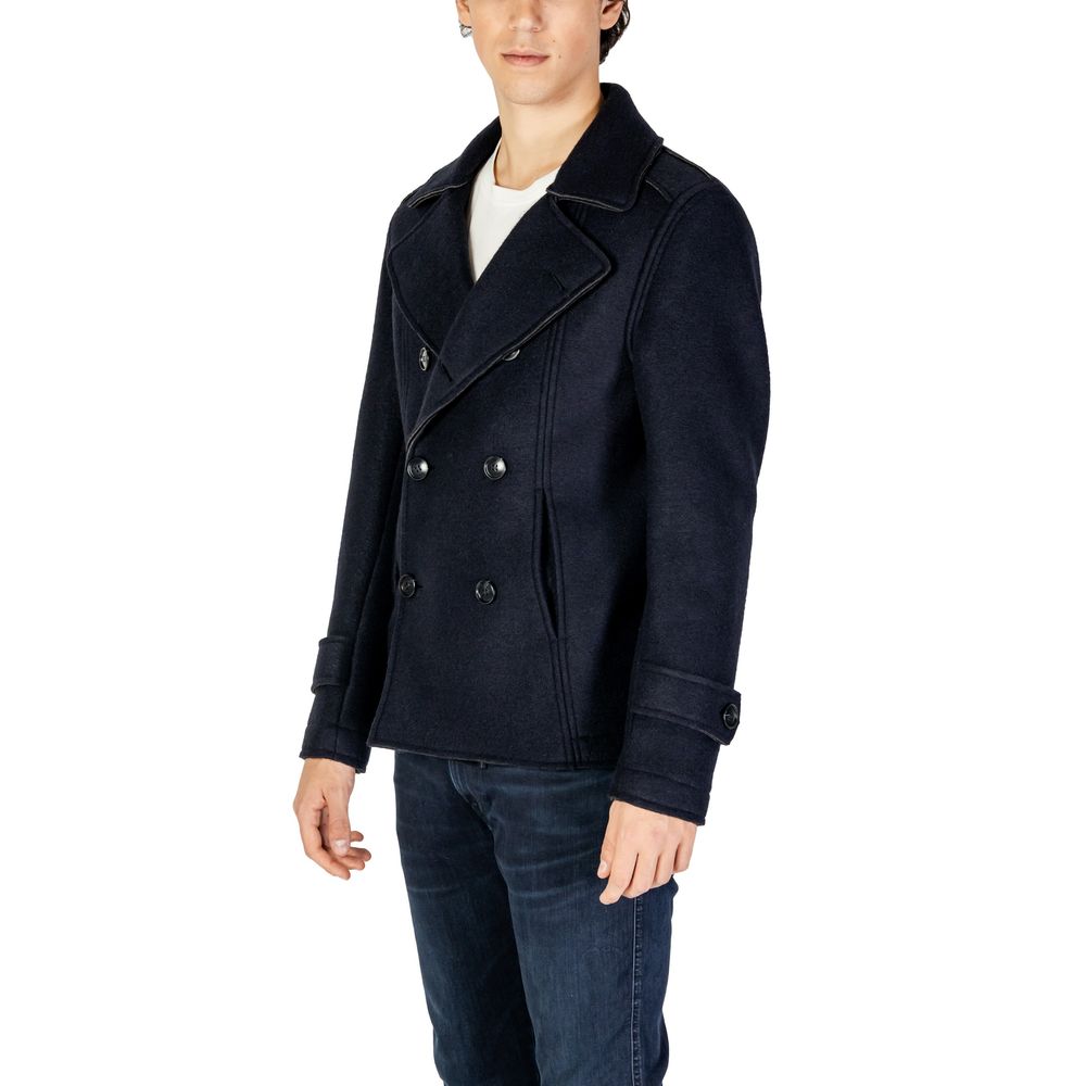 Hydra Clothing Blue Viscose Jackets & Coat Mens Jacket