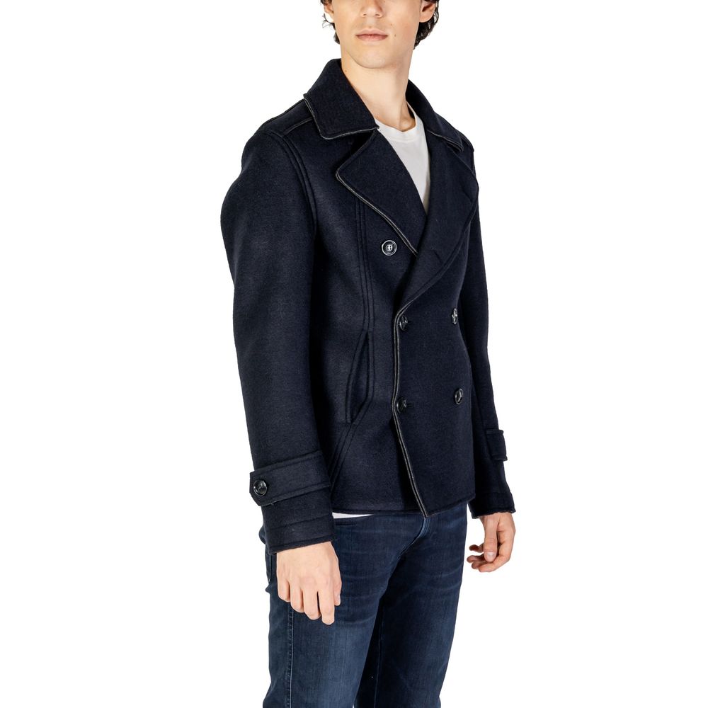 Hydra Clothing Blue Viscose Jackets & Coat Mens Jacket