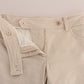 Ermanno Scervino Chic Beige Corduroy Skinny Slim Fit Pants