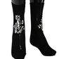 Dolce & Gabbana Crystal Embellished Black Knit Stockings