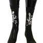 Dolce & Gabbana Crystal-Embellished Black Mid-Calf Stockings