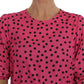 Dolce & Gabbana Chic Pink Polka Dotted Silk Blouse