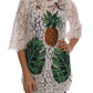 Dolce & Gabbana White Crystal Embellished Lace Blouse