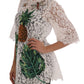 Dolce & Gabbana White Crystal Embellished Lace Blouse