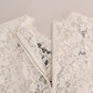 Dolce & Gabbana White Crystal Embellished Lace Blouse