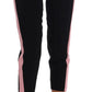 Dolce & Gabbana Chic Black Capri Pants with Pink Side Stripes