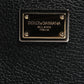 Dolce & Gabbana Black Grain Leather Logo Plaque Clutch Bag