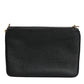 Dolce & Gabbana Black Grain Leather Logo Plaque Clutch Bag