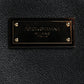 Dolce & Gabbana Black Grain Leather Logo Plaque Clutch Bag