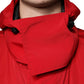 Dolce & Gabbana Red Nylon Hooded Men Full Zip Parka Jacket