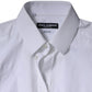 Dolce & Gabbana White Cotton Formal Men GOLD Dress Shirt