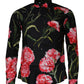 Dolce & Gabbana Black Floral Cotton Formal Men Dress Shirt