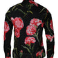 Dolce & Gabbana Black Floral Cotton Formal Men Dress Shirt