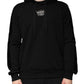 Dolce & Gabbana Black Crown Cotton Hooded Sweatshirt Sweater