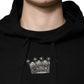 Dolce & Gabbana Black Crown Cotton Hooded Sweatshirt Sweater
