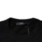 Versace Black Medusa Embroidery Crew Neck Pullover Sweater