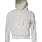 Dolce & Gabbana White Logo Hooded Pullover Men Sweatshirt Sweater