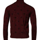 Dolce & Gabbana Maroon Monogram Turtleneck Pullover Sweater