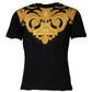 Versace Black Medusa Print Cotton Crew Neck T-shirt