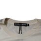 Dolce & Gabbana Off White Silk Crew Neck Short Sleeve T-shirt