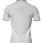 Dolce & Gabbana Off White Crown Cotton Collared Polo T-shirt