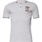 Dolce & Gabbana Off White Crown Cotton Collared Polo T-shirt